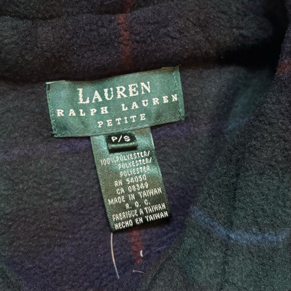 VTG LRL Plaid Fleece Shacket Shirt Jacket S petite  New - Picture 11 of 12